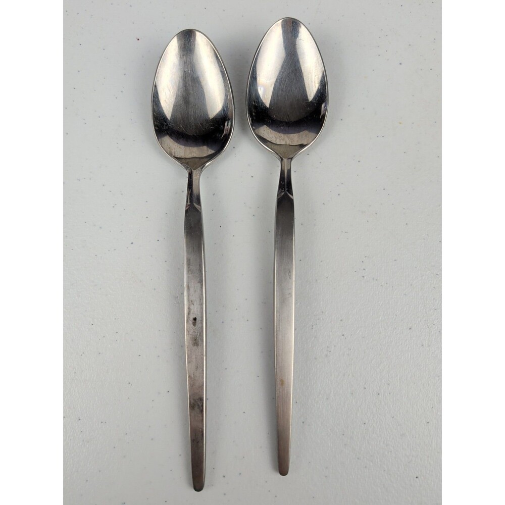 Vintage MCM Dalton Windrim Japan Stainless Steel Flatware 2 Table Serving Spoons
